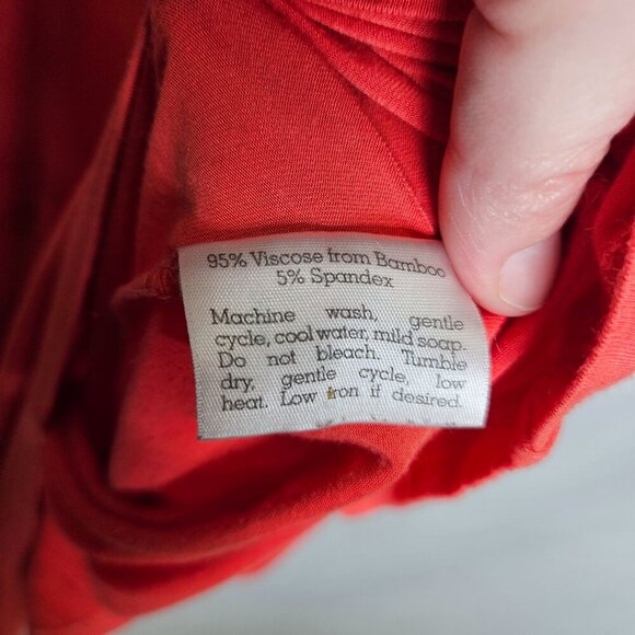 Yala Womens M Reddish‎ Orange Maxi Dress Bamboo Viscose Blend Sleeveless Drapey - Picture 4 of 7